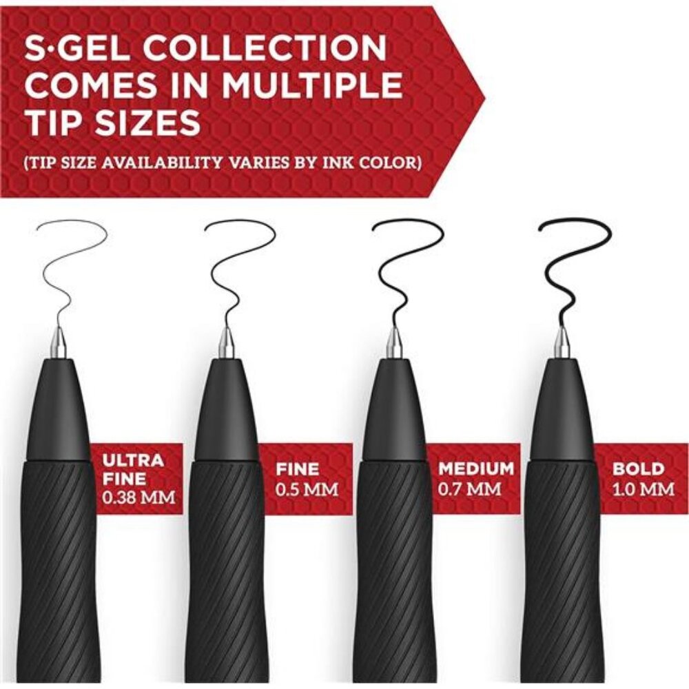 Sharpie S-Gel Gel Pens, Black Barrel, Medium Point (0.7mm), Black Gel Ink Pens, - Picture 3 of 7